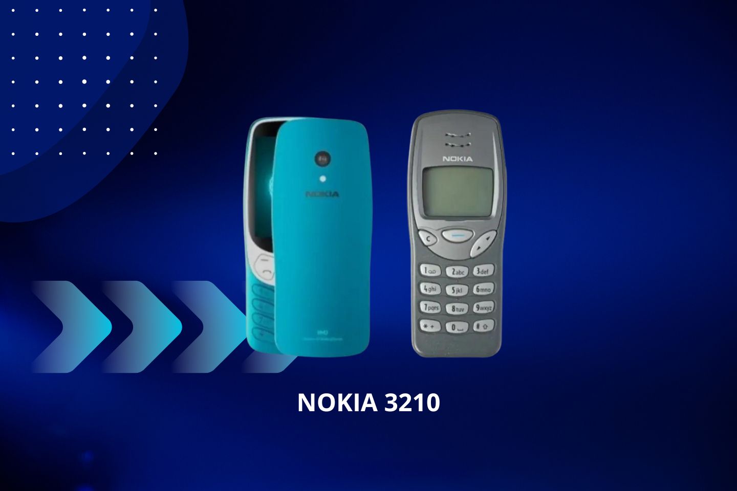 нова и сатара nokia 3210 на футуристичен син фон